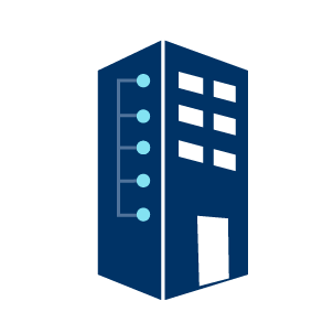 Icon for Building Automation System Solutions showing connectivity with truly open systems