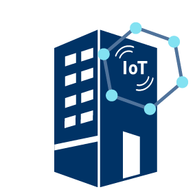 connected buildings solution icon with IoT integrations
